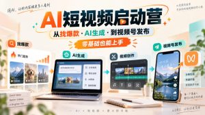 AI短视频启动营，从找爆款·AI生成·到视频号发布，零基础也能上手-21资源库
