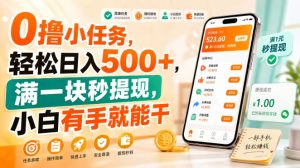 0撸小任务,轻松日入500+,满一块秒提现,小白有手就能干【揭秘】-21资源库