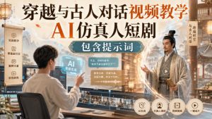 穿越与古人对话视频教学,AI仿真人短剧,包含提示词-21资源库