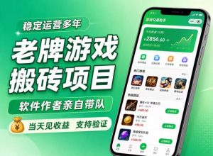 老牌游戏搬砖项目，超稳定可靠，软件作者亲自带队，当天见收益，支持验证【揭秘】-21资源库