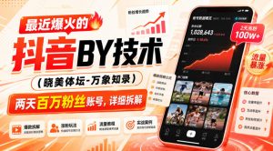 最近爆火的抖音搬运技术(晓美体坛-万象知录),两天百万粉丝账号,详细拆解-21资源库