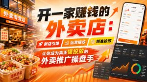 开一家賺钱的外卖店：新店引爆·运营提效·精准投放，让你成为真正懂投放的外卖推广操盘手-21资源库